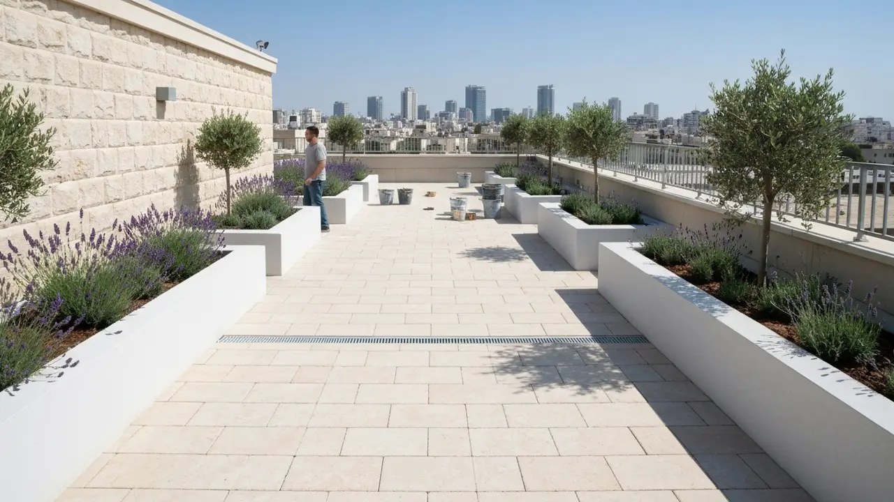 תכנון גינה על הגג: עומסים, ניקוז ובטיחות - גנן